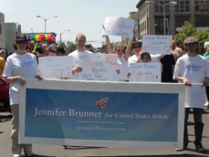 Brunner campaign at this year's Dayton Pride.