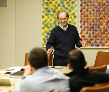 AFER-DWalker-Pic3Sm David Boies, speaking prior to the start of the trial over the constitutionality of Proposition 8 that he and Ted Olson are leading. (Photo by Diana Walker via AFER.)