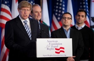 afer-olson-boies Ted Olson (left) and David Boies adress reporters, as two of the lawsuit's plaintiffs look on.