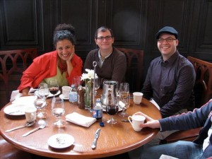 Liza, Joe and I after lunch. (Photo from Andres.)